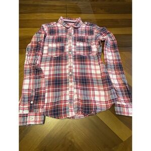 Abercrombie & Fitch Plaid Button-Up Shirt Pink Blue M Flannel Western Wear